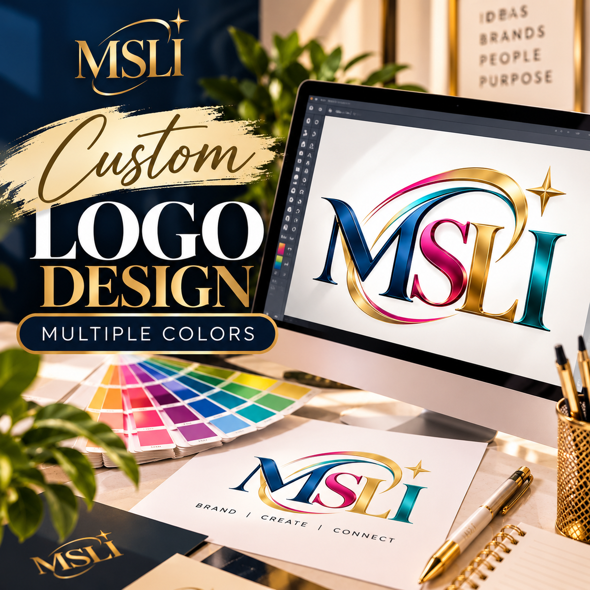 Custom Logo Design — Multiple Colors ($250 Logo + $25 Design Fee = $275 Total)